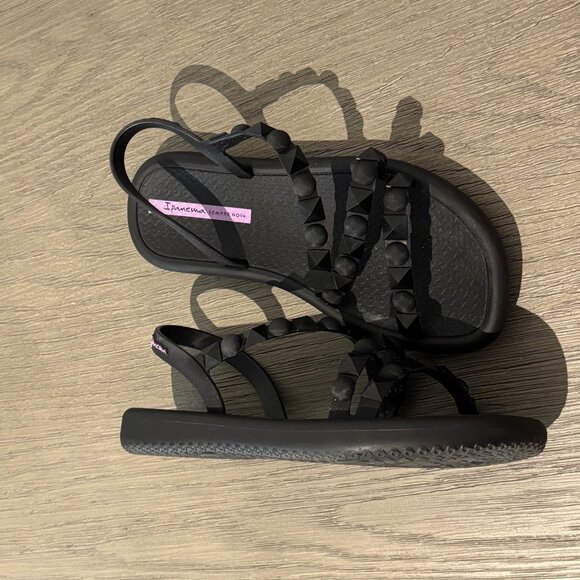 IPANEMA Black Strappy Sandals with Stud Detailing - Size 6 - Picture 7 of 9